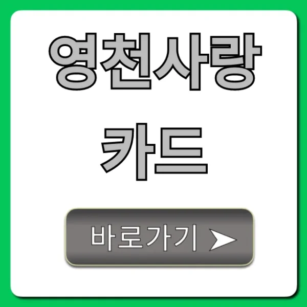 영천사랑카드 신청 방법과 혜택 완벽 가이드