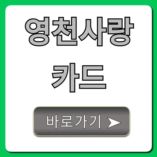 영천사랑카드 신청 방법과 혜택 완벽 가이드