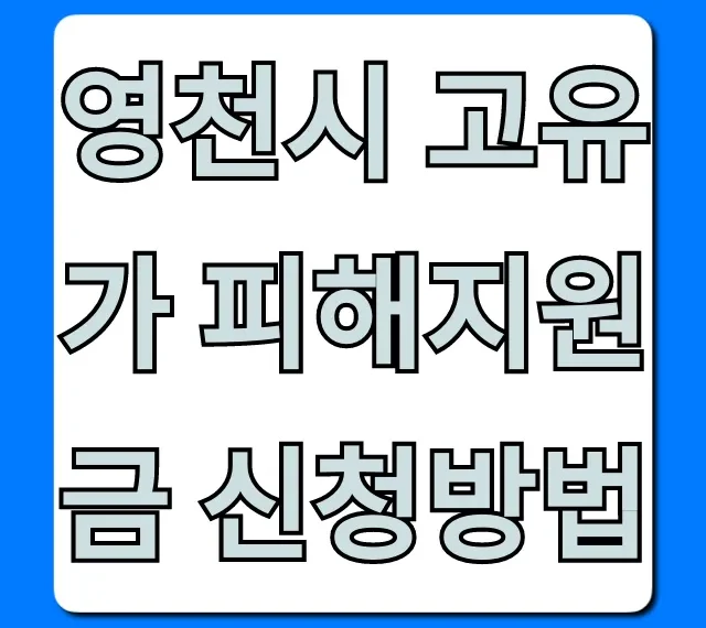 영천시 고유가 피해지원금 신청방법 총정리