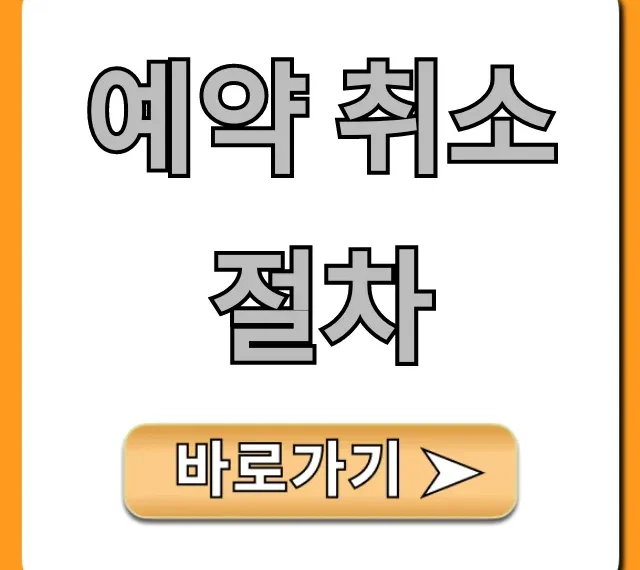 예약 취소 절차, 위약금 없이 환불받는 꿀팁!