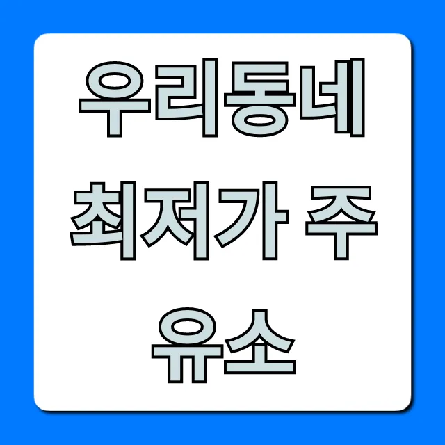 우리동네 최저가 주유소 실시간 유가 조회 꿀팁 우리동네 최저가 주유소 실시간 유가 조회 꿀팁