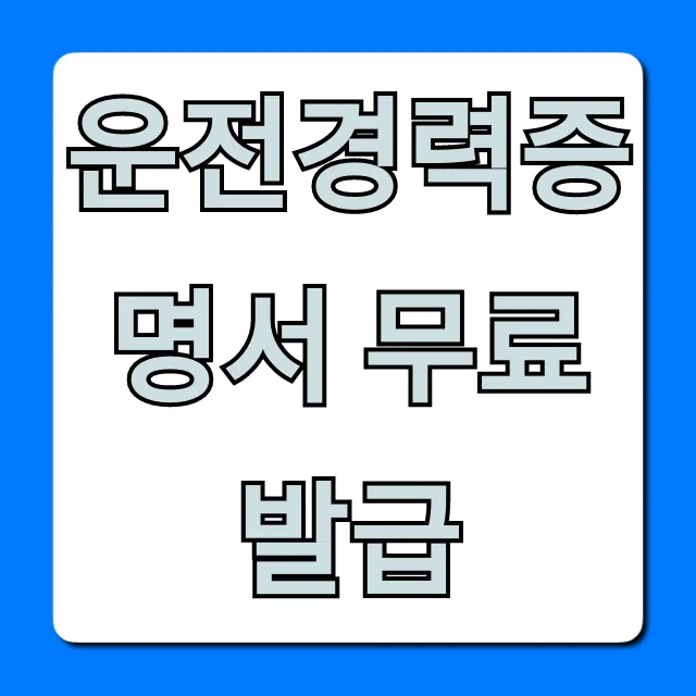 운전경력증명서 무료 발급, 초간단 온라인 신청 방법!