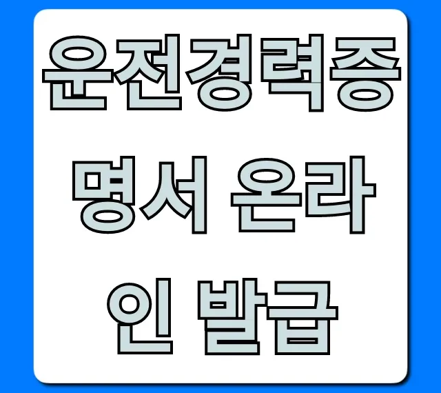 운전경력증명서 온라인 발급 완벽 가이드 (조회 및 출력)