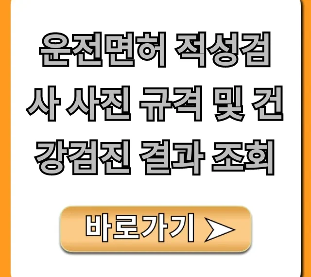 운전면허 적성검사 사진 규격 및 건강검진 결과 조회 팁