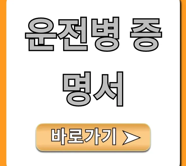 운전병 증명서 발급 신청 방법 총정리