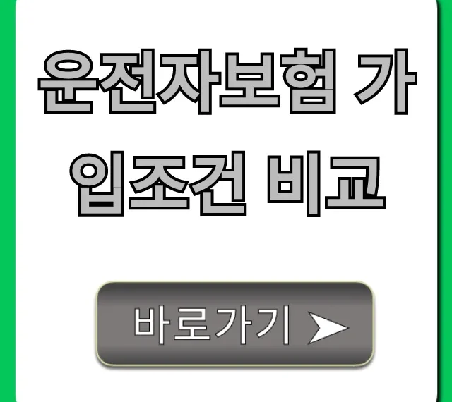 운전자보험 가입조건 비교, 가성비 끝판왕 총정리