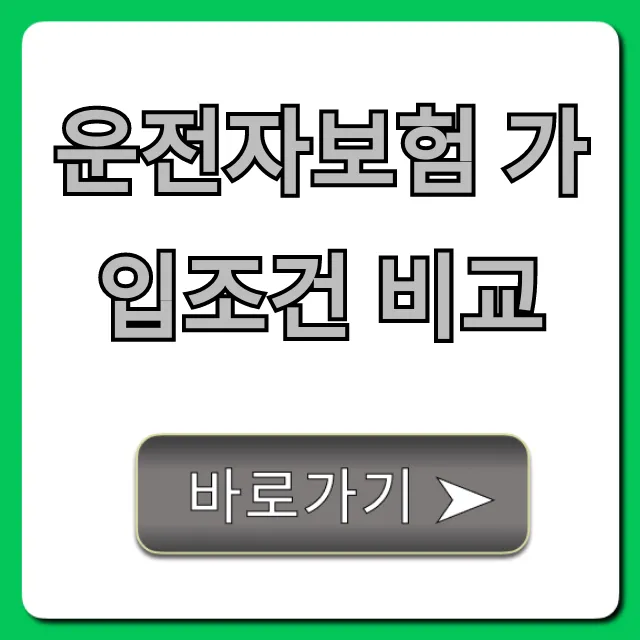 운전자보험 가입조건 비교, 가성비 끝판왕 총정리