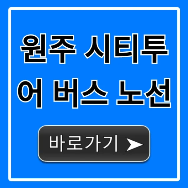 원주 시티투어 버스 노선: 완벽 코스 & 시간표 총정리