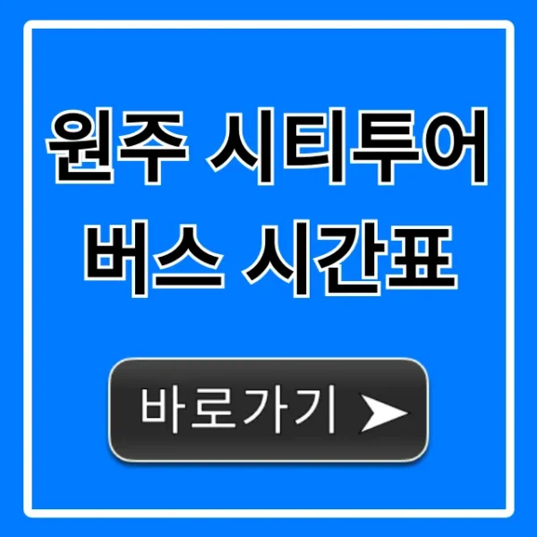 원주 시티투어 버스 시간표 노선/예약 총정리