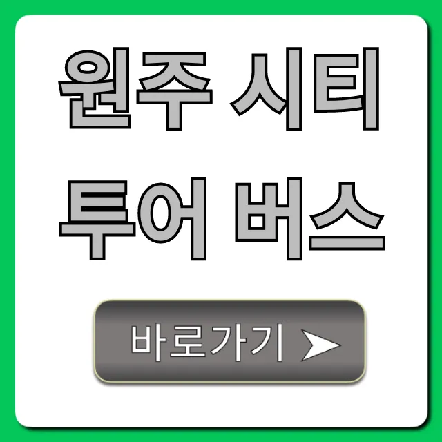 원주 시티투어 버스 코스 예약 완벽 가이드