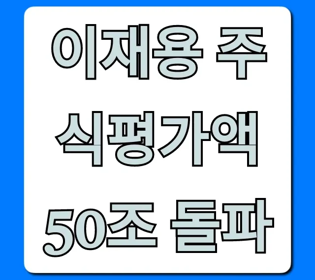 이재용 주식평가액 50조 돌파, 삼성 재산 총정리