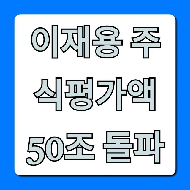 이재용 주식평가액 50조 돌파, 삼성 재산 총정리