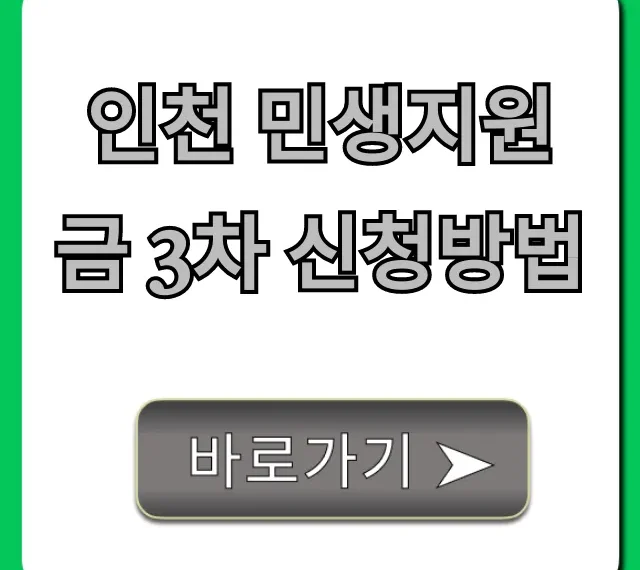인천 민생지원금 3차 신청방법 대상 기간 총정리