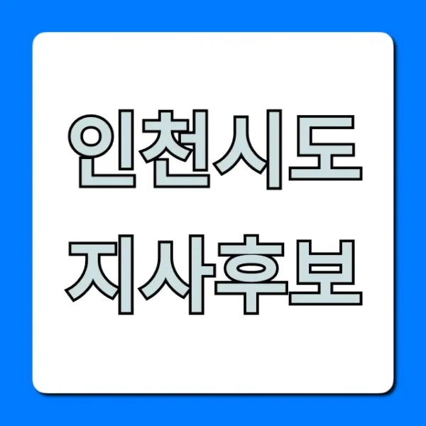 인천시도지사후보, 완벽 분석 및 공약 총정리