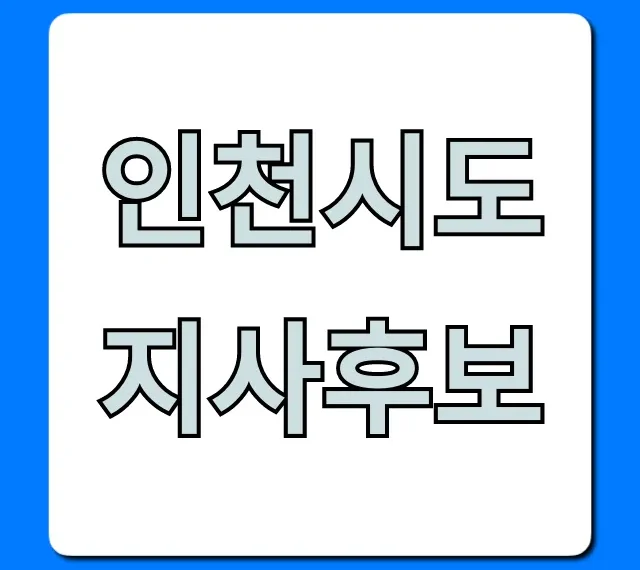 인천시도지사후보, 완벽 분석 및 공약 총정리