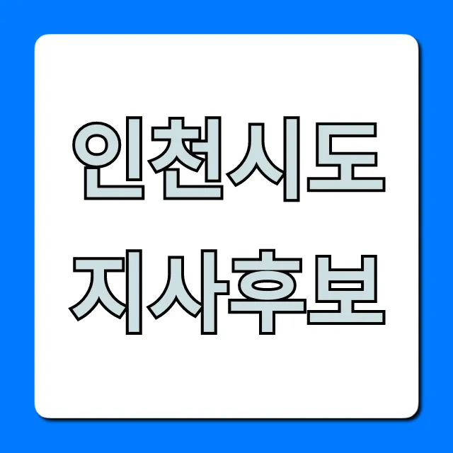 인천시도지사후보, 완벽 분석 및 공약 총정리