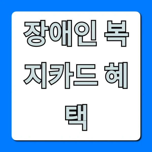 장애인 복지카드 혜택 신청부터 할인까지 꿀팁