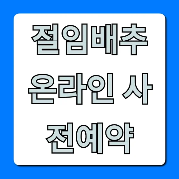 절임배추 온라인 사전예약: 가격, 신청 방법 총정리