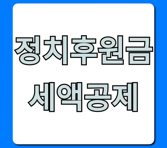 정치후원금 세액공제, 연말정산 꿀팁 총정리 정치후원금 세액공제, 연말정산 꿀팁 총정리