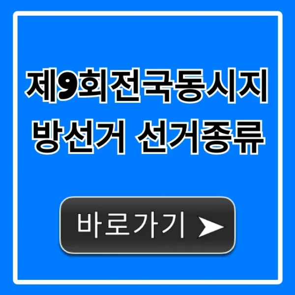 제9회전국동시지방선거 선거종류: 뭘 뽑나?