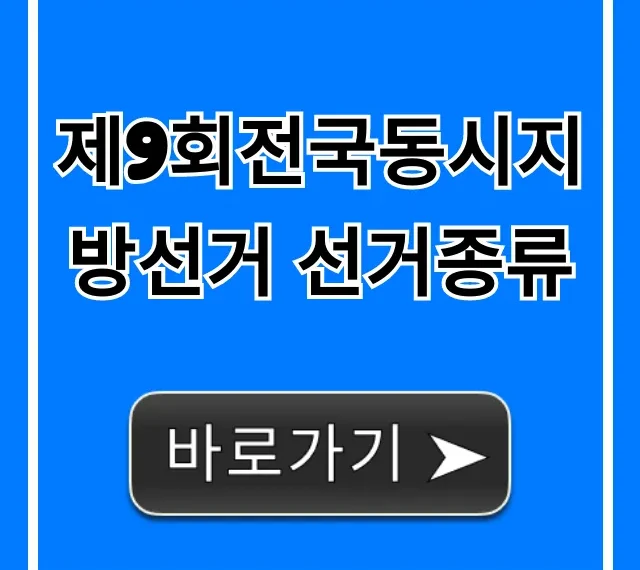 제9회전국동시지방선거 선거종류: 뭘 뽑나?