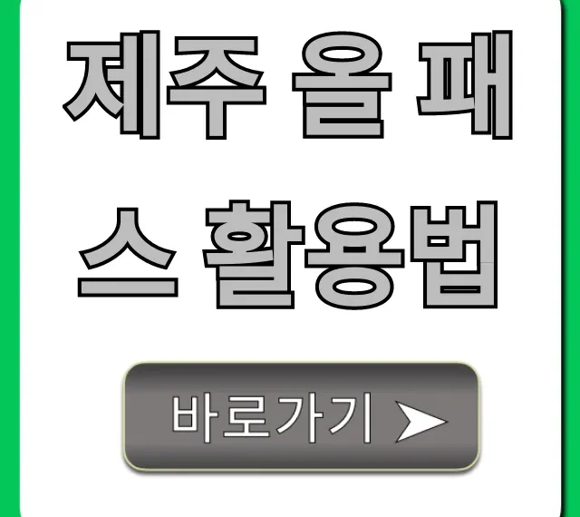 제주 올 패스 활용법, 가성비 끝판왕 꿀팁 총정리