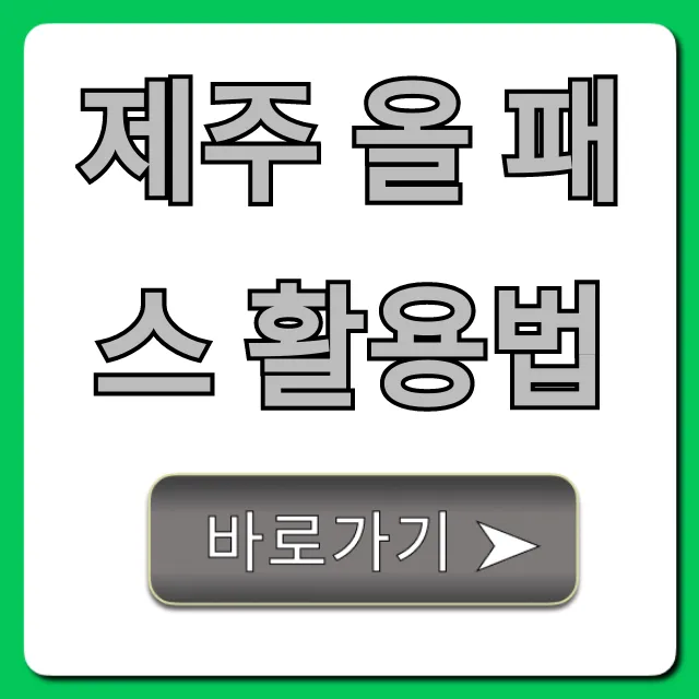 제주 올 패스 활용법, 가성비 끝판왕 꿀팁 총정리