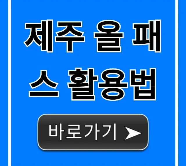 제주 올 패스 활용법 총정리: 가격부터 꿀팁까지!