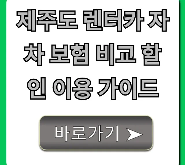 제주도 렌터카 자차 보험 비교 할인 이용 가이드 총정리