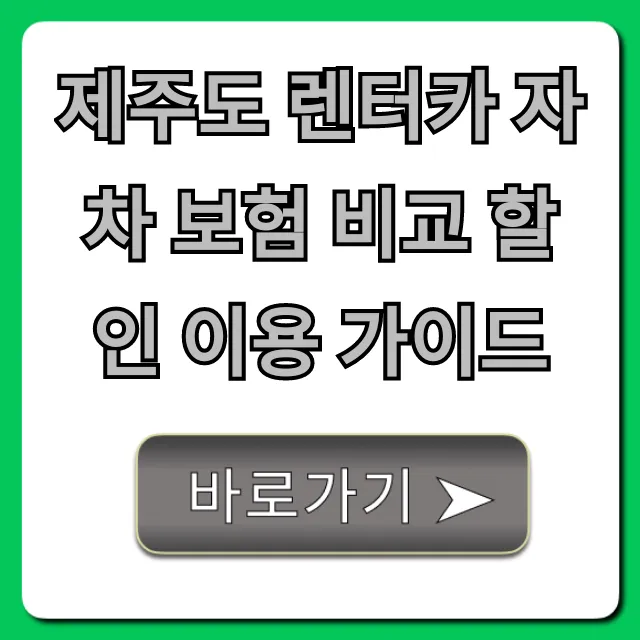 제주도 렌터카 자차 보험 비교 할인 이용 가이드 총정리