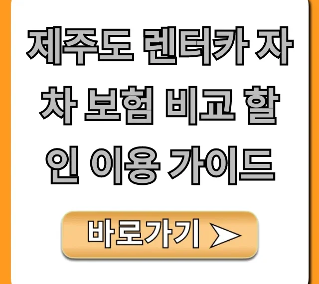 제주도 렌터카 자차 보험 비교 할인 이용 가이드 총정리