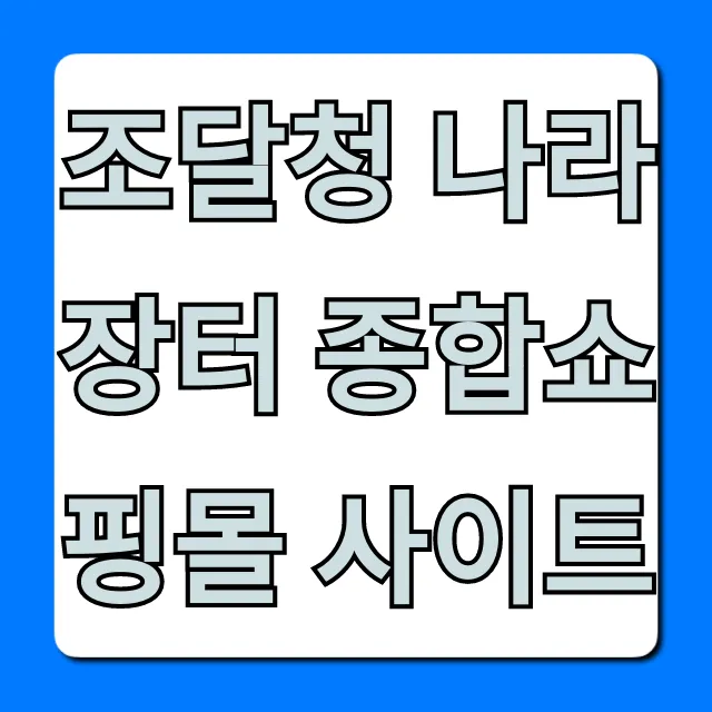 조달청 나라장터 종합쇼핑몰 사이트 완벽 가이드