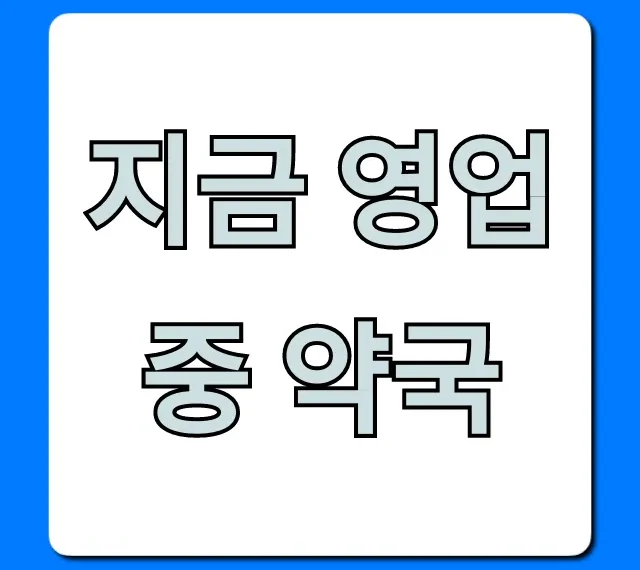지금 영업중 약국 찾는 법 주말·심야 총정리