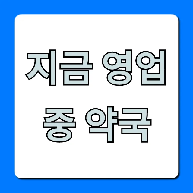 지금 영업중 약국 찾는 법 주말·심야 총정리