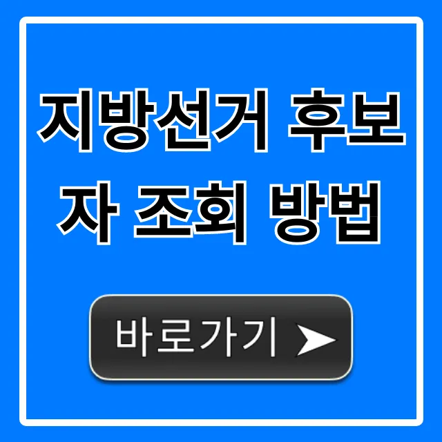 지방선거 후보자 조회 방법: 내 지역 공약 총정리