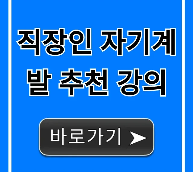 직장인 자기계발 추천 강의, 온라인 필수 스킬업 총정리