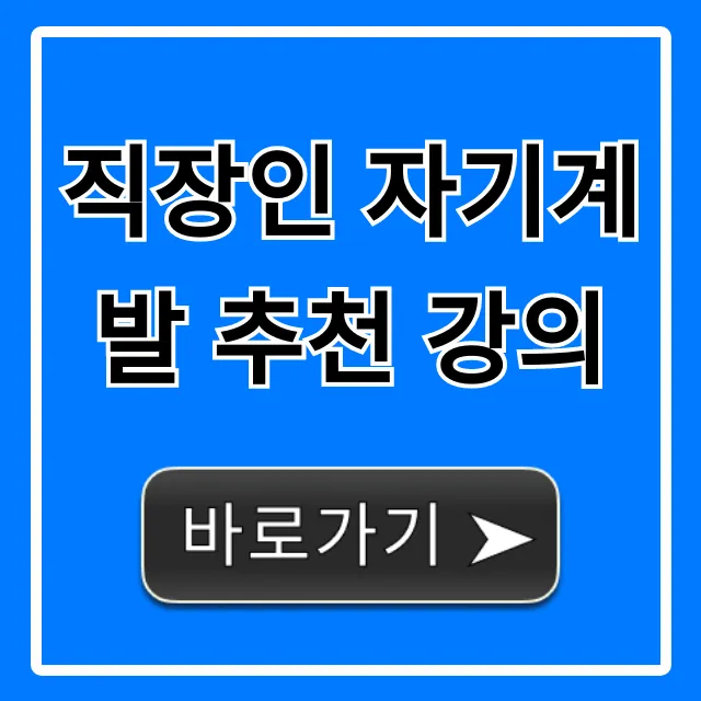 직장인 자기계발 추천 강의, 온라인 필수 스킬업 총정리