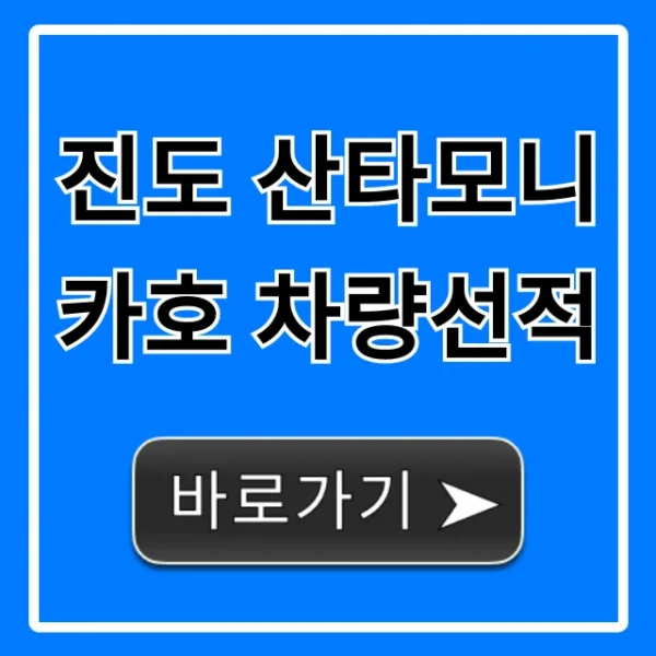 진도 산타모니카호 차량선적 가격 예약 총정리