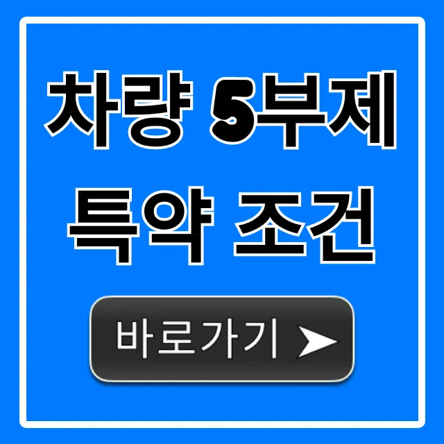 차량 5부제 특약 조건: 자동차 보험 할인 총정리