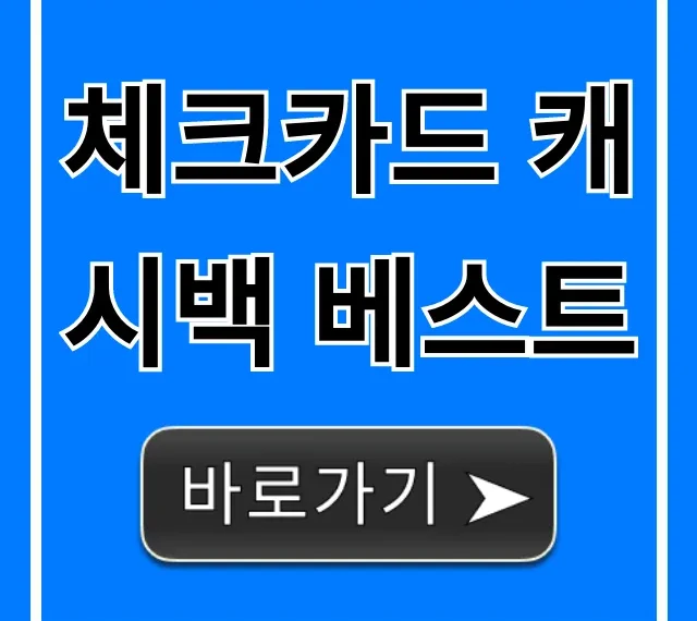 체크카드 캐시백 베스트! 생활비 절약 꿀팁