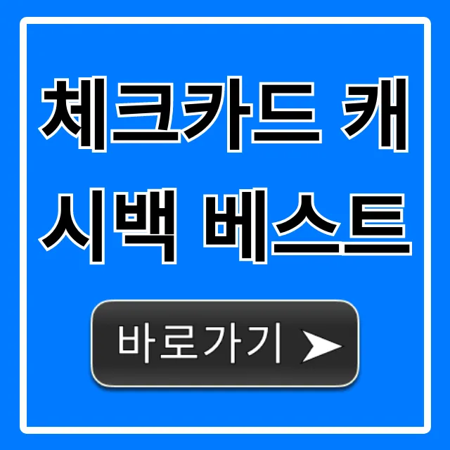 체크카드 캐시백 베스트! 생활비 절약 꿀팁