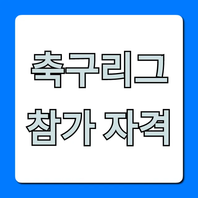 축구리그 참가 자격? 신청 방법 꿀팁 대공개! 축구리그 참가 자격? 신청 방법 꿀팁 대공개!