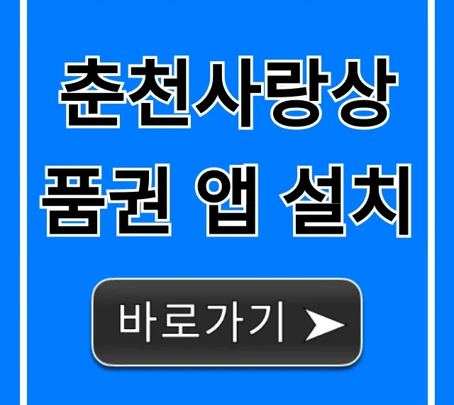 춘천사랑상품권 앱 설치부터 사용 혜택까지 총정리