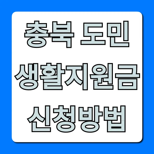 충북 도민생활지원금 신청방법 총정리: 대상부터 지급까지