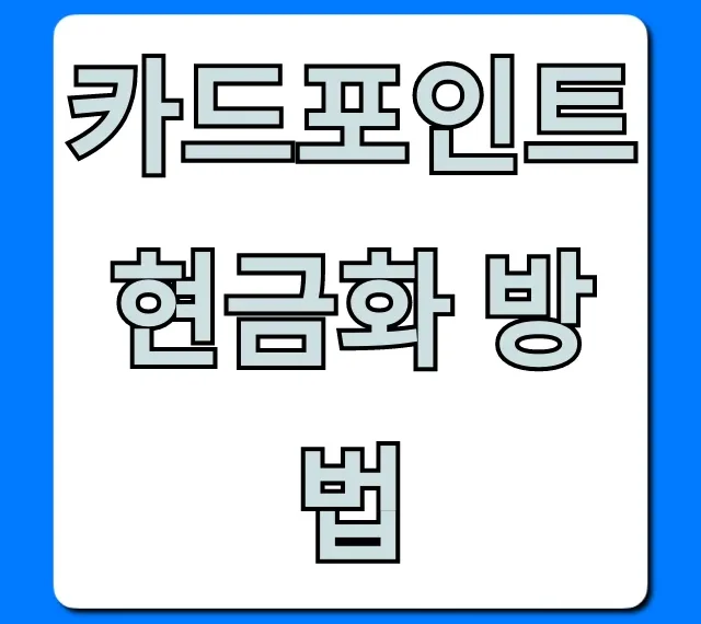 카드포인트 현금화 방법, 초간단 완벽 가이드!