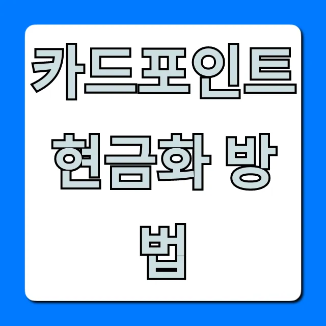 카드포인트 현금화 방법, 초간단 완벽 가이드!