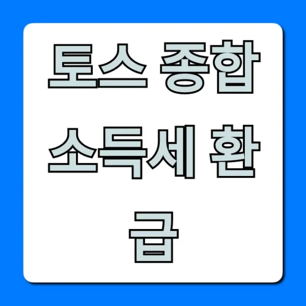 토스 종합소득세 환급 간편 조회 총정리