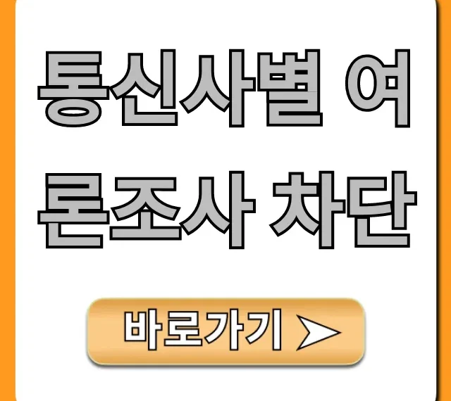 통신사별 여론조사 차단: 스팸 설정 완벽 가이드