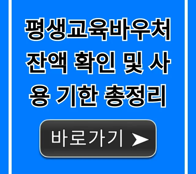 평생교육바우처 잔액 확인 및 사용 기한 총정리: 놓치면 손해!