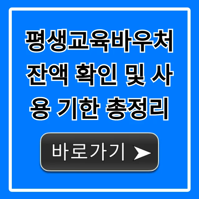 평생교육바우처 잔액 확인 및 사용 기한 총정리: 놓치면 손해!